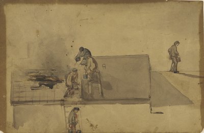 Ein Feuer in Pomfret, ca. 1858 von James Abbott McNeill Whistler